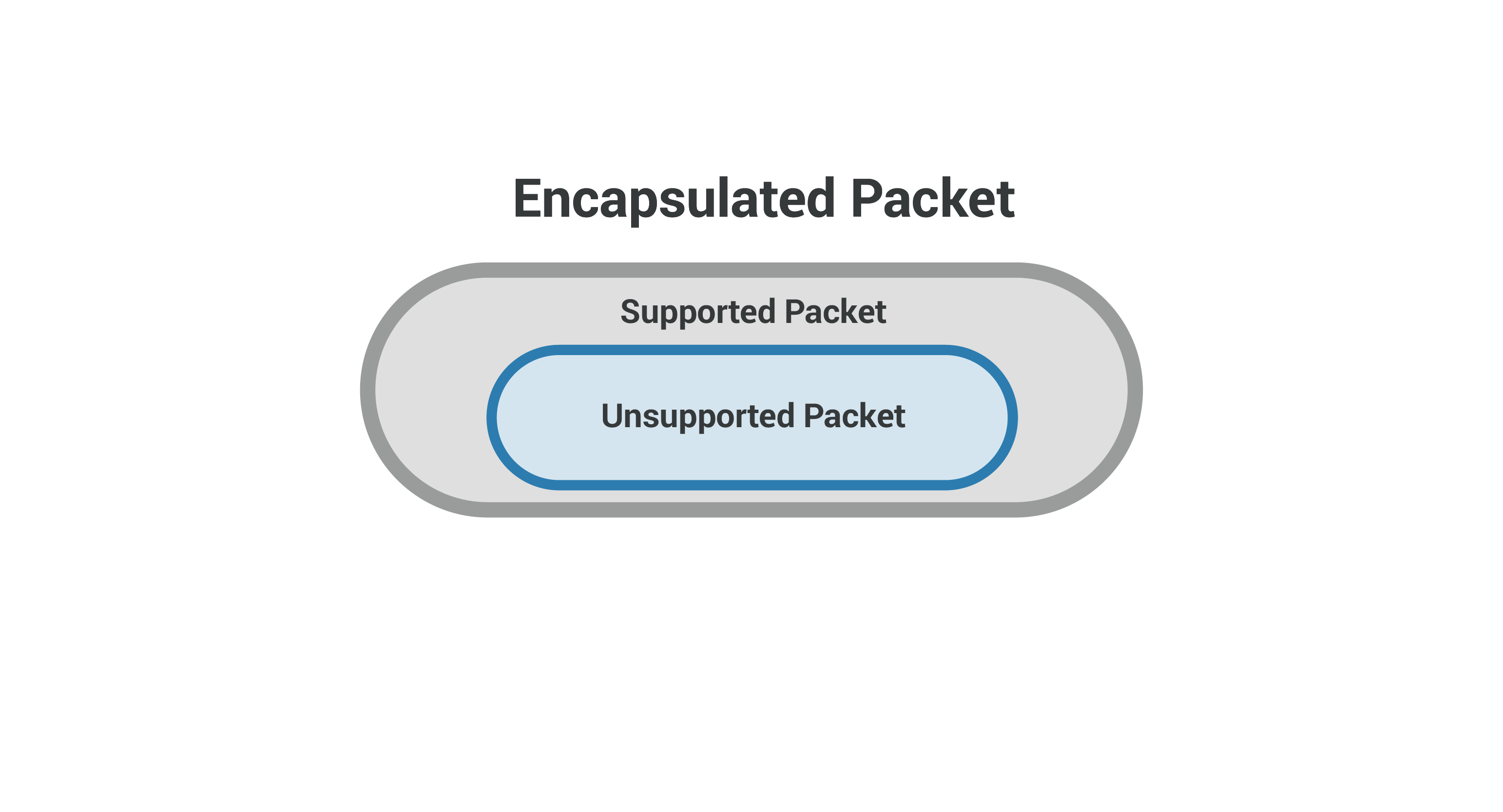 Paquete encapsulado: paquete compatible con la red dentro de un paquete no compatible
